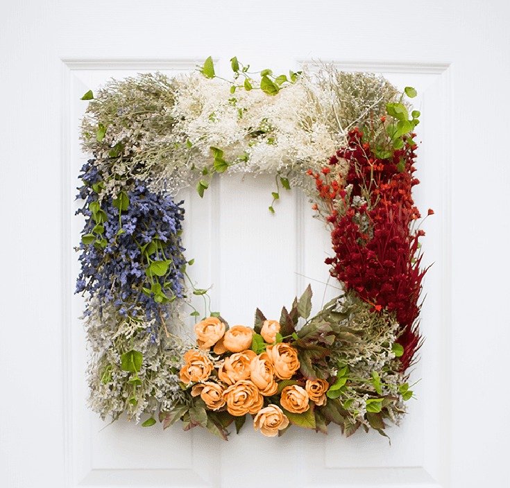 DIY vintage floral wreath