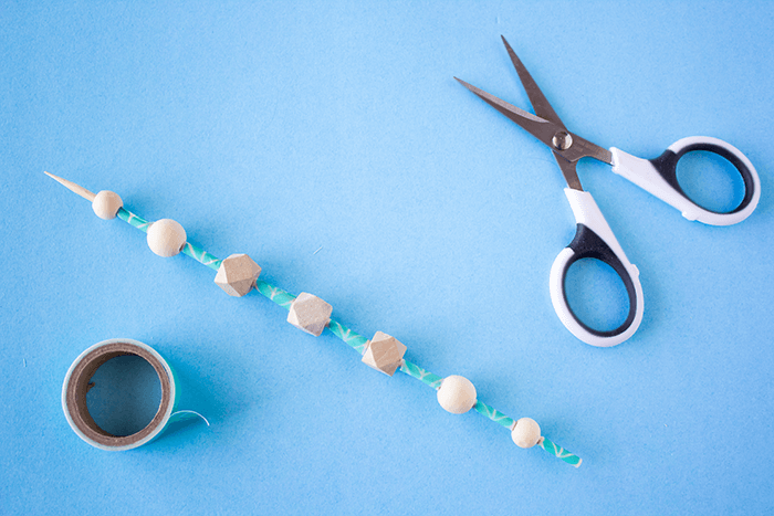 Skewer and Tape // DIY a Bead Necklace Using Nail Polish
