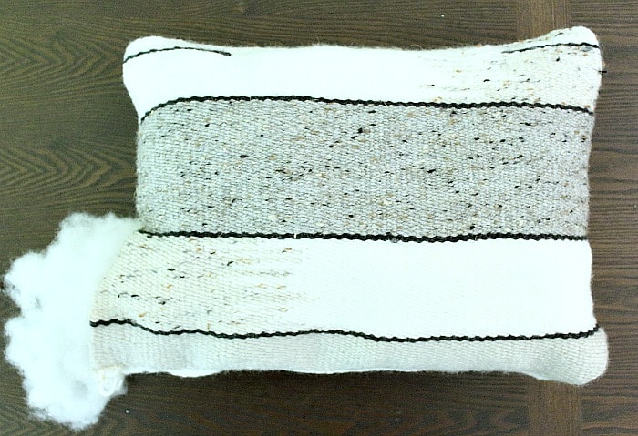 DIY Woven No-Sew Pillow - stuff pillow.