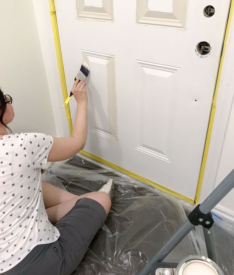 DIY Interior Front Door Paint Refresh - A Pretty Fix