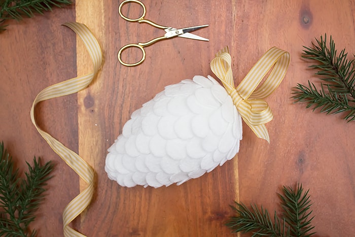 Felt Pinecone Ornament DIY - A Pretty Fix