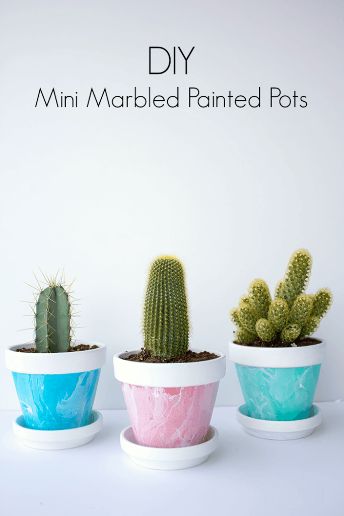 DIY Mini Marbled Painted Pots – A Pretty Fix