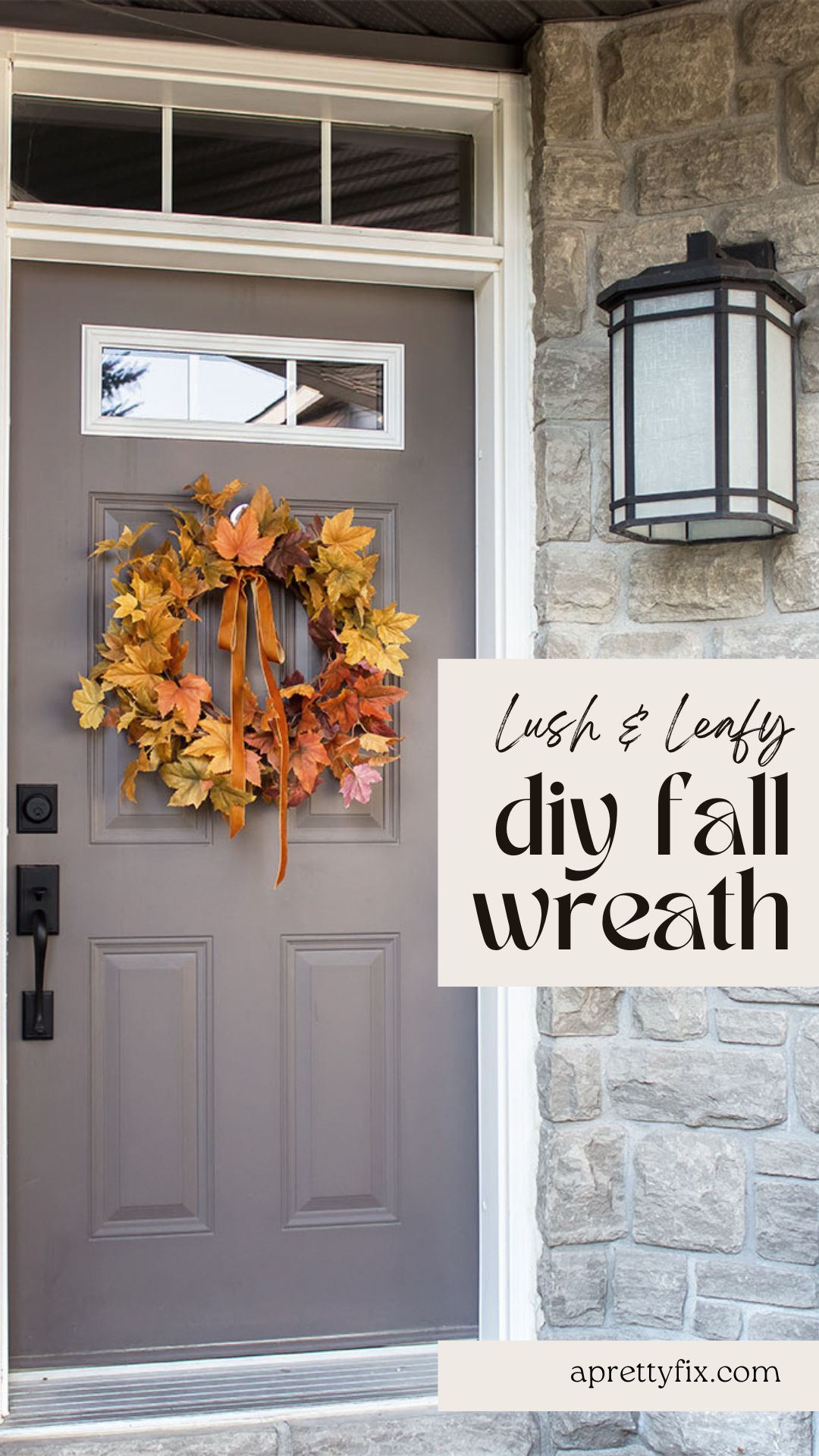 Lush & Leafy DIY Fall Wreath (without using a wreath form) - A Pretty Fix