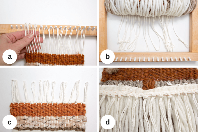 Removing a weave from a loom.